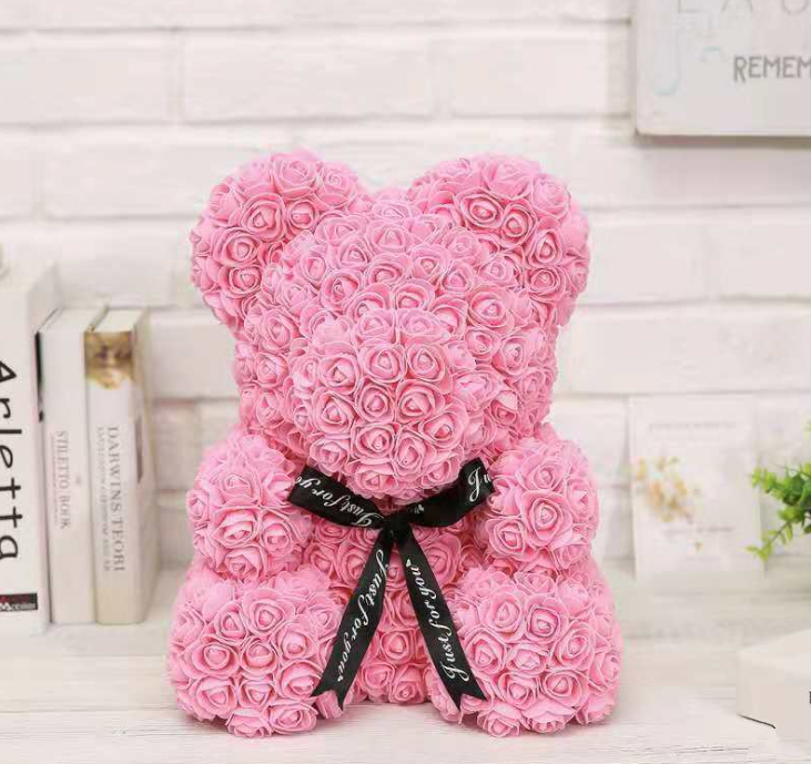 25cm Cute Flower Rose Bear Handmade Valentines Day